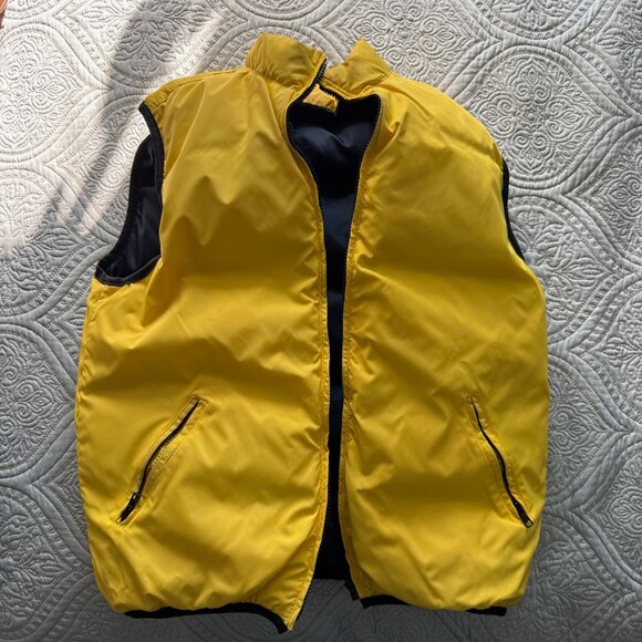 Boy's Navy Blue and Yellow Down Filled Vest Size 14 - Picture 4 of 6